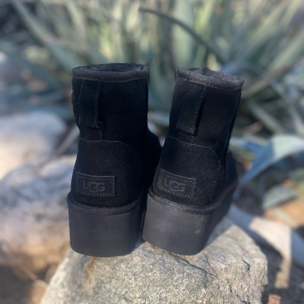 Ugg | Platform Black Interior Shearling Lined Boo… - image 4